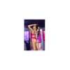 Body string en dentelle florale rose et bretelles larges élastiques  